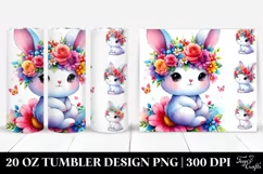Vibrant Rabbit with Flower Crown 20 Oz Tumbler Product Image 1
