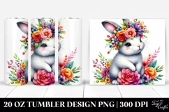 Vibrant Rabbit with Flower Crown 20 Oz Tumbler Product Image 1