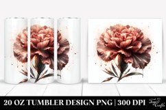 20 Oz Tumbler Sublimation | carnation Watercolor Splash Product Image 1