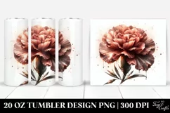 20 Oz Tumbler Sublimation | carnation Watercolor Splash Product Image 1