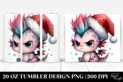 Goofy Baby Dragon with Santa Hat, Transparent 20 Oz Tumbler Product Image 1