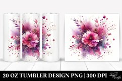 Magenta Watercolor Background | 20 oz Tumbler Product Image 1