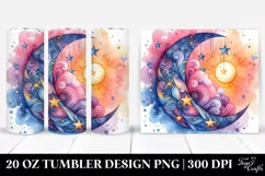 Vibrant Half Moon with Stars 20 Oz Tumbler Product Image 1