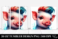 Inspired Baby Pig Winter Pose | 20 oz Tumbler Product Image 1