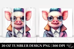 Inspired Baby Pig Winter Pose | 20 oz Tumbler Product Image 1
