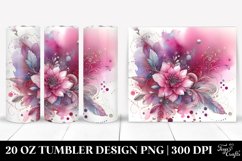 Magenta Watercolor Background | 20 oz Tumbler Product Image 1