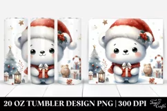 Polar Bear with Santa Hat, High-Res PNG Product Image 1