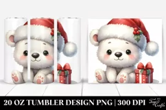 Polar Bear with Santa Hat, High-Res PNG Product Image 1