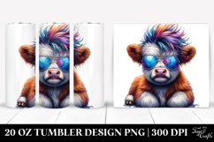 Baby Highland Cow with Cool Haircut, PNG Product Image 1