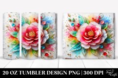 20 Oz Tumbler Sublimation | Camellia Floral Swirls Product Image 1