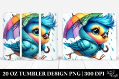 Funny Bird with Raincoat, Transparent 20 Oz Tumbler Product Image 1