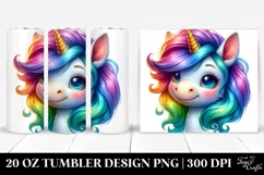 Expressive Cute Baby Unicorn 20 Oz Tumbler Product Image 1