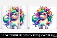 Expressive Cute Baby Unicorn 20 Oz Tumbler Product Image 1