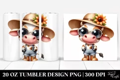 Baby Cow with Sun Hat 20 Oz Tumbler Product Image 1