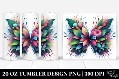 Abstract Vibrant Butterfly. 20 Oz Tumbler Design Product Image 1