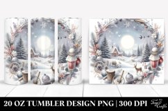Pastel Winter Scene Clipart, 20 Oz Tumbler Product Image 1