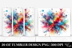 Colorful Watercolor Splash | 20 Oz Tumbler Product Image 1