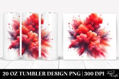 20 Oz Tumbler Sublimation | Colorful Redish Watercolor Product Image 1