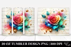 20 Oz Tumbler Sublimation | Colorful -Like Rose | White Product Image 1