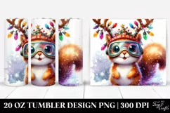 Winter Squirrel with Reindeer Horns, High-Res PNG Product Image 1