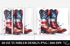 Washed Watercolor Boots | 20 oz Tumbler Product Image 1
