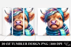 Inspired Baby Highland Cow Winter Excitement | 20 oz Product Image 1