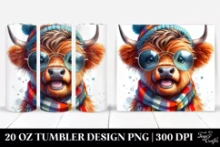Inspired Baby Highland Cow Winter Excitement | 20 oz Product Image 1