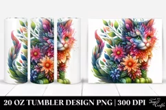 Abstract Vibrant Kitten. 20 Oz Tumbler Design Product Image 1