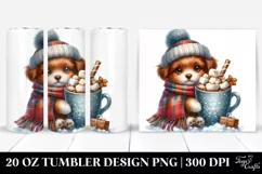 Cute Dog with Hot Cocoa, High-Res PNG Product Image 1