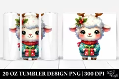 Winter Lamb with Reindeer Horns, High-Res PNG Product Image 1