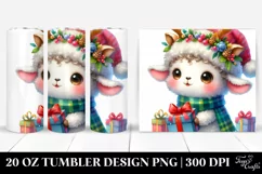 Winter Lamb with Reindeer Horns, High-Res PNG Product Image 1