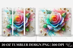 20 Oz Tumbler Sublimation | Colorful -Like Rose | White Product Image 1