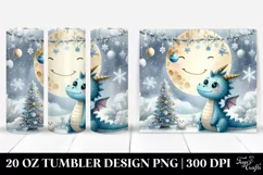 Cute Dragon Under the Moon Clipart 20 Oz Tumbler Product Image 1