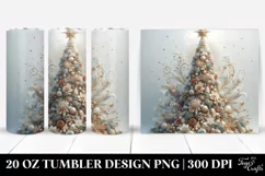 Glittery Christmas Tree Clipart, High-Res 20 Oz Tumbler Product Image 1