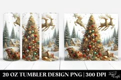 Glittery Christmas Tree Clipart, High-Res 20 Oz Tumbler Product Image 1