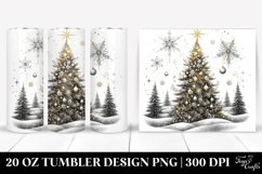 Glittery Christmas Tree Clipart, High-Res 20 Oz Tumbler Product Image 1