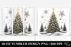 Glittery Christmas Tree Clipart, High-Res 20 Oz Tumbler Product Image 1