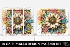 Abstract Pastel Sunflower Art 20 Oz Tumbler Product Image 1