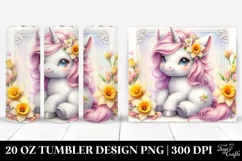 Cute Baby Unicorn Daffodil Frame | 20 oz Tumbler Product Image 1