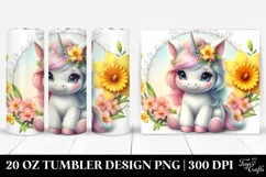 Cute Baby Unicorn Daffodil Frame | 20 oz Tumbler Product Image 1