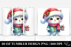 Winter Kitten with Santa Hat, High-Res PNG Product Image 1