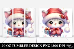 Winter Kitten with Santa Hat, High-Res PNG Product Image 1