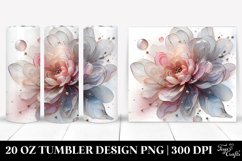 Shiny Carnation Watercolor Clipart 20 Oz Tumbler Product Image 1