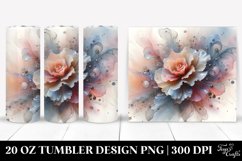 Shiny Carnation Watercolor Clipart 20 Oz Tumbler Product Image 1
