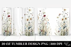 Centered Watercolor Wild Flowers | 20 Oz Tumbler Product Image 1