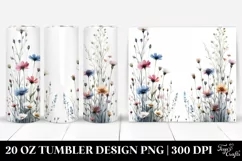 Centered Watercolor Wild Flowers | 20 Oz Tumbler Product Image 1