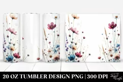 Centered Watercolor Wild Flowers | 20 Oz Tumbler Product Image 1
