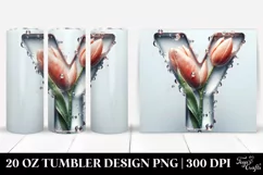 Letter Y Tulip Monogram 20 Oz Tumbler Product Image 1