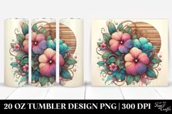 Abstract Pastel Impatiens Art 20 Oz Tumbler Product Image 1