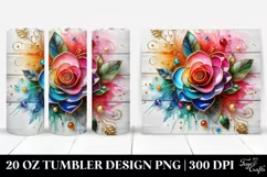 20 Oz Tumbler Sublimation | Colorful -Like Rose | White Product Image 1